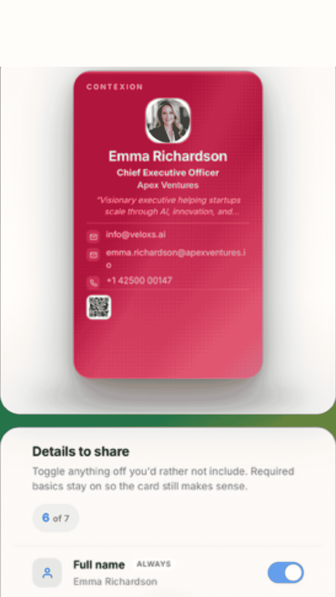 Contexion digital business card